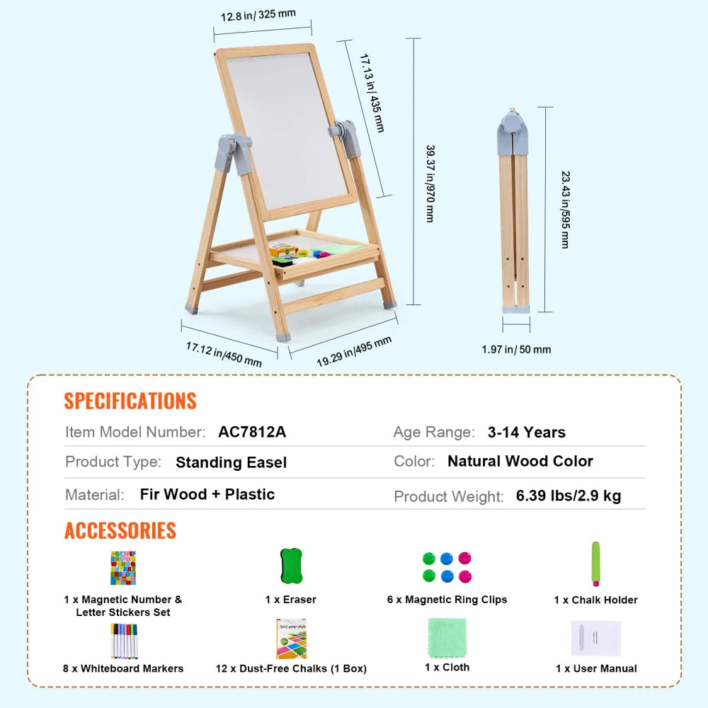 Wooden Standing Magnetic Art Easel